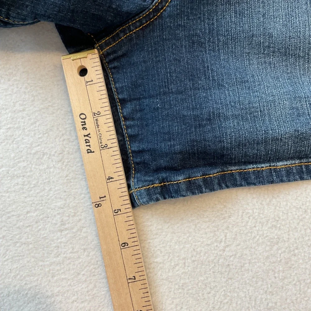 Torrid Denim Womens Plus Size 22 Dark Wash Blue Stretch Mid Rise Jean Shorts